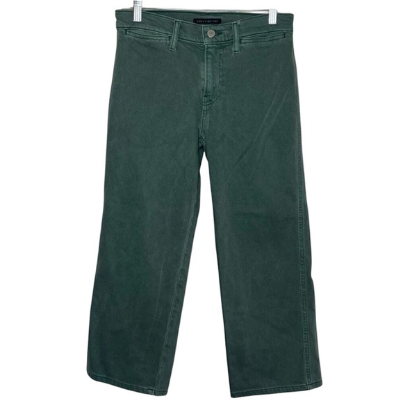 Lucky Brand Sz 0 / 25 Green Mid Rise Crop Wide Leg Jeans - Picture 1 of 11